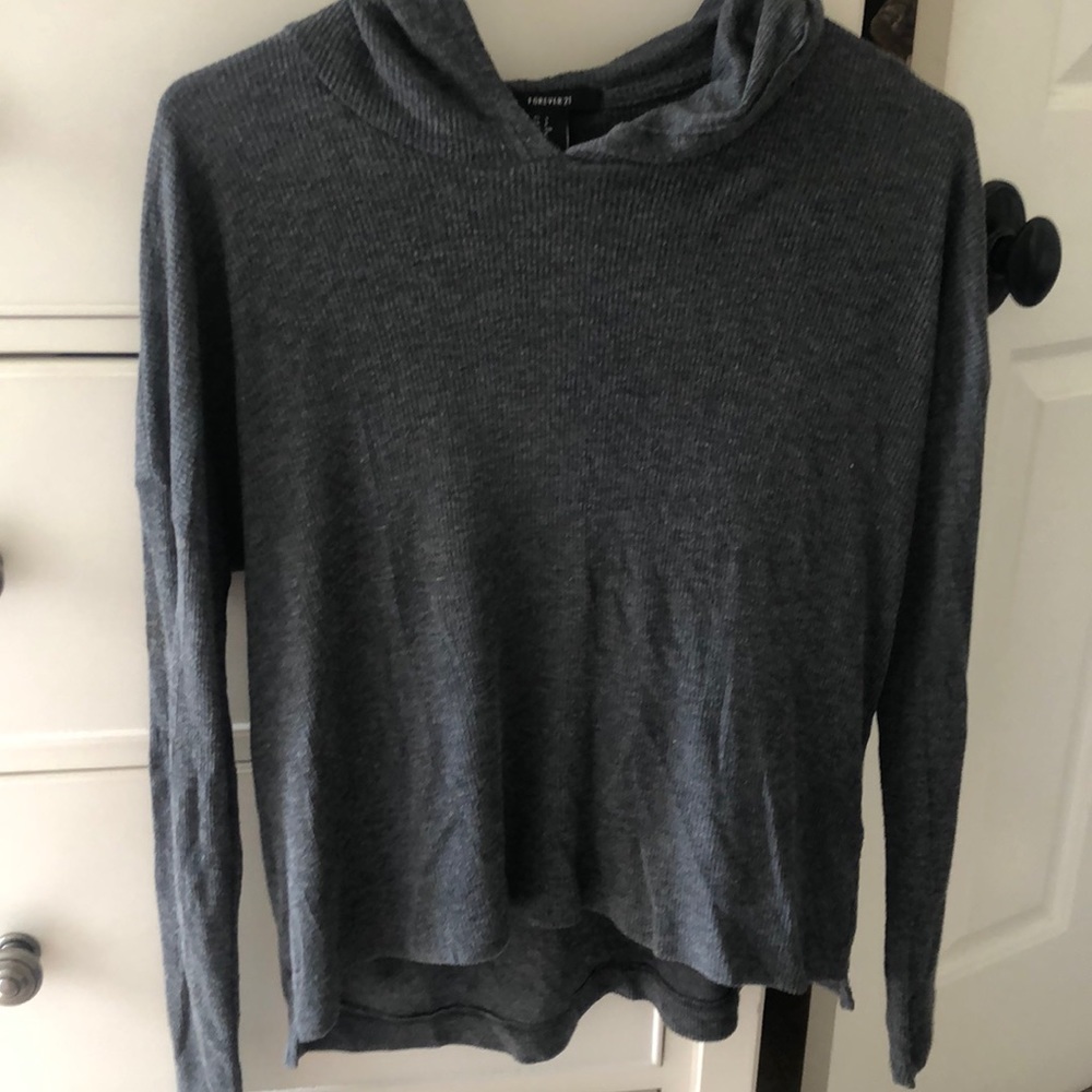forever 21 ribbed thin hoodie